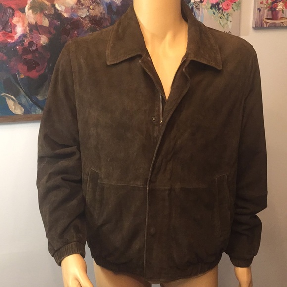 brooks brothers leather bomber jacket